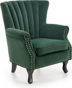 Fotel do salonu TITAN VELVET ciemnozielony HALMAR