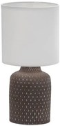Brązowa lampa stołowa z abażurem z tkaniny - V085 F2-Z79
