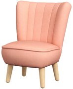 AIYAPLAY Fotelik dla dzieci w aksamitnym wykończeniu, dla dzieci 3-7 lat, do 45 kg, z drewnianym stelażem, 44x45x56,5cm, Różowy