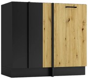 Szafka narożna stojąca grafit + dąb artisan F3-P26