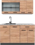 Pojedyncza kuchnia złoty dąb power/antracyt 140x60x81.6 r-line