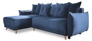Ciemnoniebieski sztruksowy rozkładany narożnik (strona zmienna) Lazy Lukka – Miuform