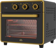 HOMCOM Mini piekarnik na gorące powietrze Czarny 36x377x345cm do zdrowego gotowania i pieczenia | Aosom PL