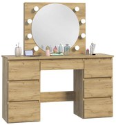 Toaletka z lustrem i 7 szufladami dąb craft L7-H26