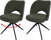 Krzesło do jadalni MCW-N72 (zestaw 2 sztuk),  zielony