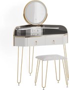 Narożna toaletka biały wysoki połysk 99x70x134 amira