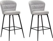 Krzesło barowe Losanna Szare Zestaw 2 szt. Cm 52X59X108