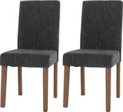 Szenilowe krzesło do jadalni Littau (zestaw 2 sztuk),  ciemnoszary, nogi w kolorze naturalnym