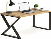 Drewniane biurko na stalowych nogach 170x80 E1-H04