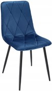 Niebieskie welurowe krzesło pikowane D1-M90