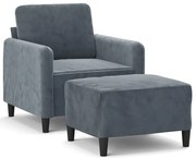 Ciemnoszary wypoczynkowy fotel z podnóżkiem S0-M53