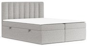 Jasnoszare łóżko boxspring ze schowkiem 180x200 cm Novento – Maison de Rêve