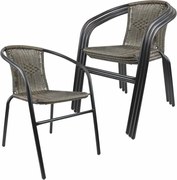 Zestaw 4 składanych krzeseł ogrodowych, ciemnoszarych