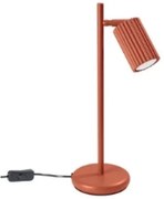 Lampa biurkowa KARBON ochra czerwona ryflowana SOLLUX  LIGHTING