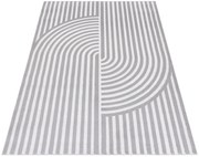 Elegancki szaro - biały dywan w tłoczone wzory T9-C86