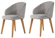 Zestaw krzeseł do jadalni Bentley Grey and Dark Oak, 2 szt.