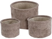 Zestaw okrągłych koszy do przechowywania, 3 szt.