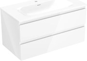 Mexen Orio szafka łazienkowa 90 cm z umywalką Vela, 2 szuflady, biała połysk - 91A10-09047-2-BFF00-W23M00