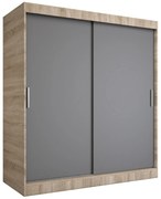 Szafa przesuwna MODUO COMFORT 180 dąb sonoma/antracyt gładka MKPOL