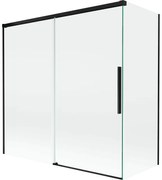 Mexen Rox parawan nawannowy 2-skrzydłowy rozsuwany 160 + 70 x 150 cm, transparent, czarny - 8C9-160-070-70-00