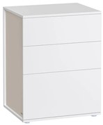 Szafka nocna RAMONA, 58x35x45 cm, matowa biel/beż Vasagle