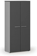 Szafa ubraniowa z wysuwem PRIMO GRAY, 800 x 420 x 1781 mm, szary/grafit