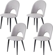 Krzesło do jadalni MCW-D73 (zestaw 4 sztuk), szary