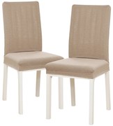 4Home Pokrowiec elastyczny na krzesło Magic clean beżowy, 45 - 50 cm, kopmplet 2 szt.