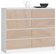 Komoda do salonu biała + cappuccino połysk M3-G16