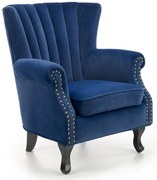 Granatowy Pikowany Fotel Wypoczynkowy A8-P48