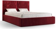 Czerwone welurowe łóżko z pojemnikiem 4 rozmiary B6-F10