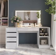 Stół toaletowy biały/biały wysoki połysk 158.2x50.1x76 sherry