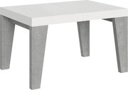 Stół rozkładany 90x130/234 cm Naxy Mix Blat jesionowy biały - Nogi cementowe
