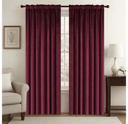 Zasłona zaciemniająca VELVET 140x250 cm, bordowa Zawieszanie: Metalowe pierścienie