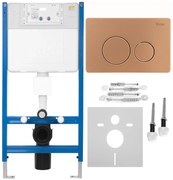 Stelaż zestaw podtynkowy K011A-Q do mis WC z przyciskiem I Miedź Szczotkowana