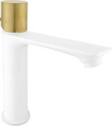 Mexen Royo One bateria umywalkowa, biała/złota - 72201-25