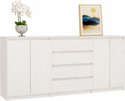 Biały komplet 3 sztuk szafek drewnianych B3-K75