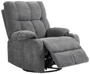 HOMCOM Fotel Relaksacyjny z Podnóżkiem, Fotel Leżący, Obrotowy, do 150 kg, Konstrukcja Stalowa, 88x96x108cm, Ciemnoszary | Aosom PL