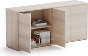 Komoda biurowa BLOCK, 1600 × 400 × 710 mm, 4 drzwi, dąb naturalny