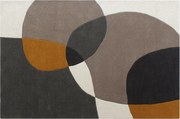 Dywan tuftowany 100% wełna wzory abstrakcyjne - 160 x 230 cm - Taupe i szary - 2400 g/m² - GUALINA