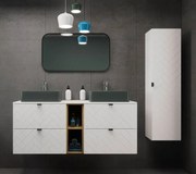 Biały nowoczesny zestaw wiszących szafek łazienkowych K5-F48