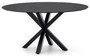 Czarny okrągły stół ze szklanym blatem ø 150 cm Argo – Kave Home