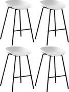 Zestaw 4 krzeseł barowych - polipropylen - szary - BONITA
