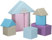 HOMCOM 11-elementowy zestaw klocków piankowych do zabawy i wspinaczki, dla dzieci, 1-3 lata, Pokrycie z skóry ekologicznej, Kolorowy