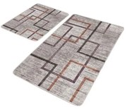 Szare aksamitne dywaniki łazienkowe zestaw 2 szt. 60x100 cm – Mila Home