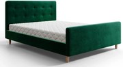 Ciemnozielone nowoczesne łóżko z pojemnikiem 5 rozmiarów A7-A04