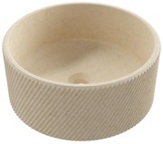 Umywalka betonowa nablatowa okrągła bez otworu na baterię 37 cm VIJA | różne kolory : Kolor - Kość słoniowa/Ecru