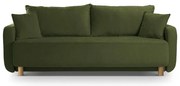 Zielona rozkładana sofa ze schowkiem 231 cm Elen – Micadoni