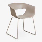 Zestaw 4 Krzeseł Ogrodowych Z Polipropylenu I Stali Alanys Moka Brown - Sklum