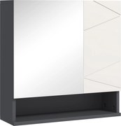 HOMCOM Szafka Łazienkowa, Drzwi Lustro, Regulowane Półki, do 15 kg, Biała